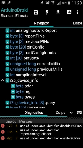 ArduinoDroid экрана 1