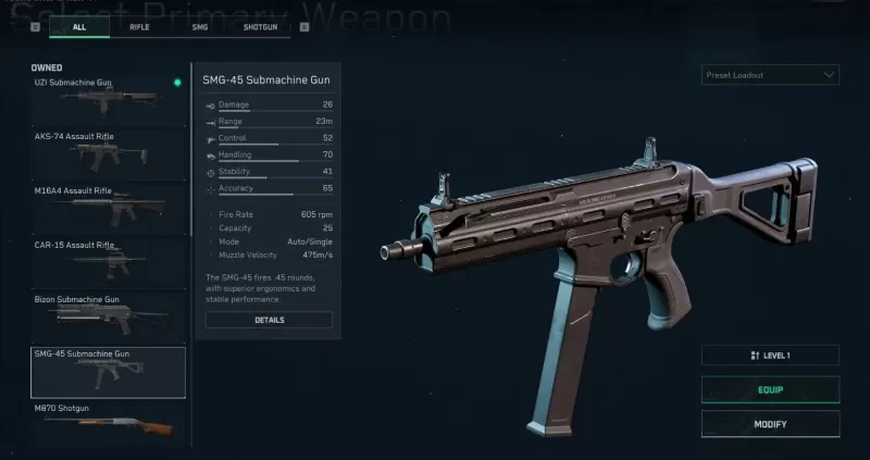 Delta Force: SMG 45 tối ưu - Cài đặt tải & mã đầy đủ