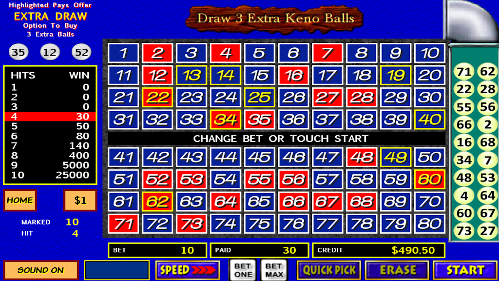 Draw 3 Extra Keno Balls屏幕截圖1