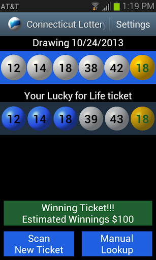 ภาพหน้าจอ Connecticut Lottery Scanner 2