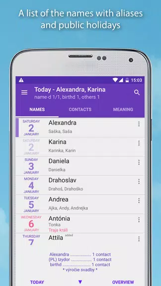 Name days Captura de pantalla 1