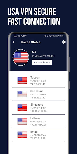 USA VPN Fast: Secure VPN Proxy ảnh chụp màn hình 0