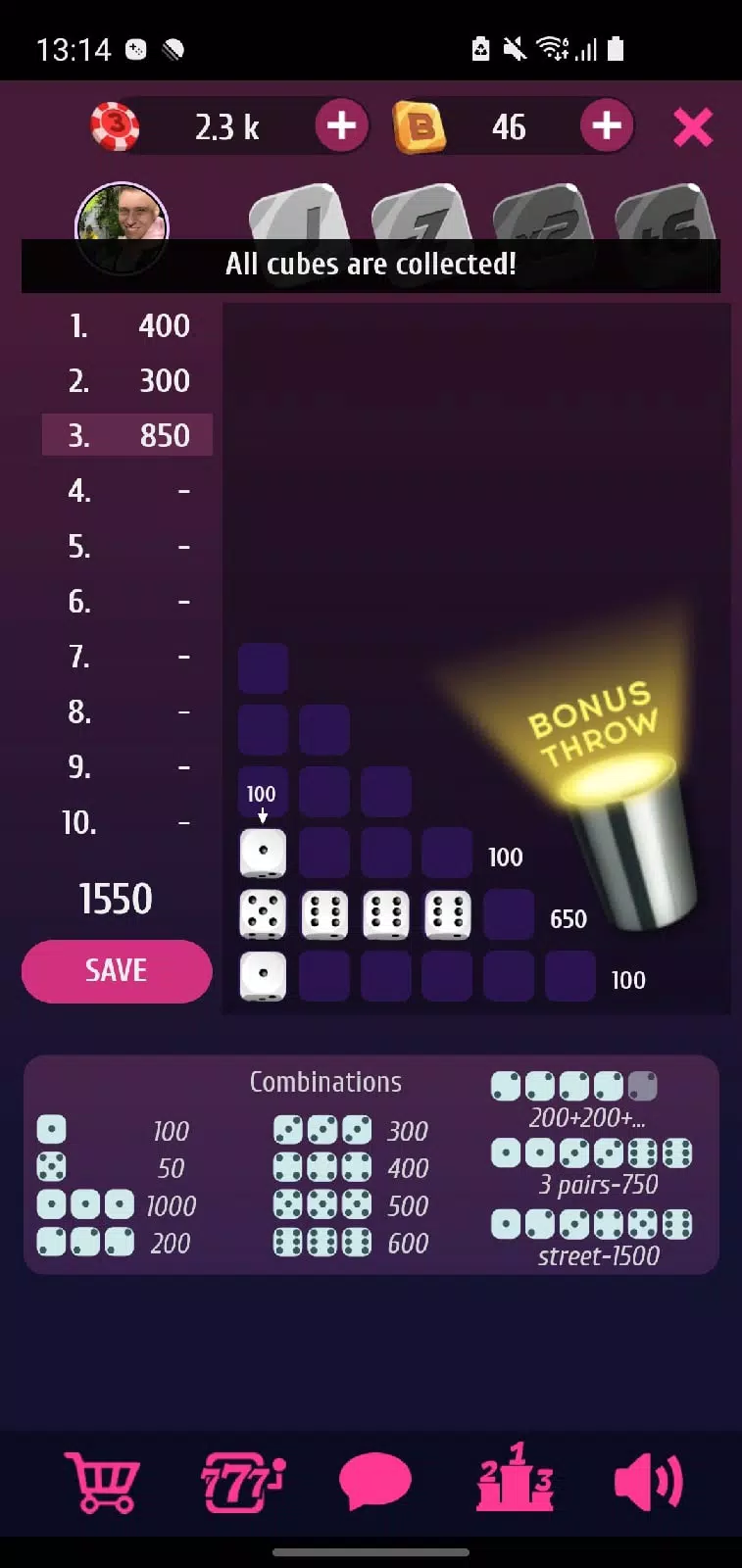 Farkle Pro - 10000 dice game ကိုဖန်သားပြင်2