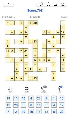 Screenshot Math Number: Cross Math Puzzle 1