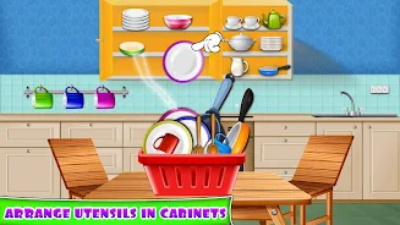 Kitchen Cleaning House Games Captura de tela 2