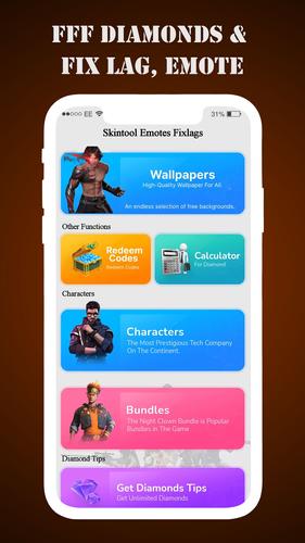 FFF Skin Tools Diamond & Emote ကိုဖန်သားပြင်1