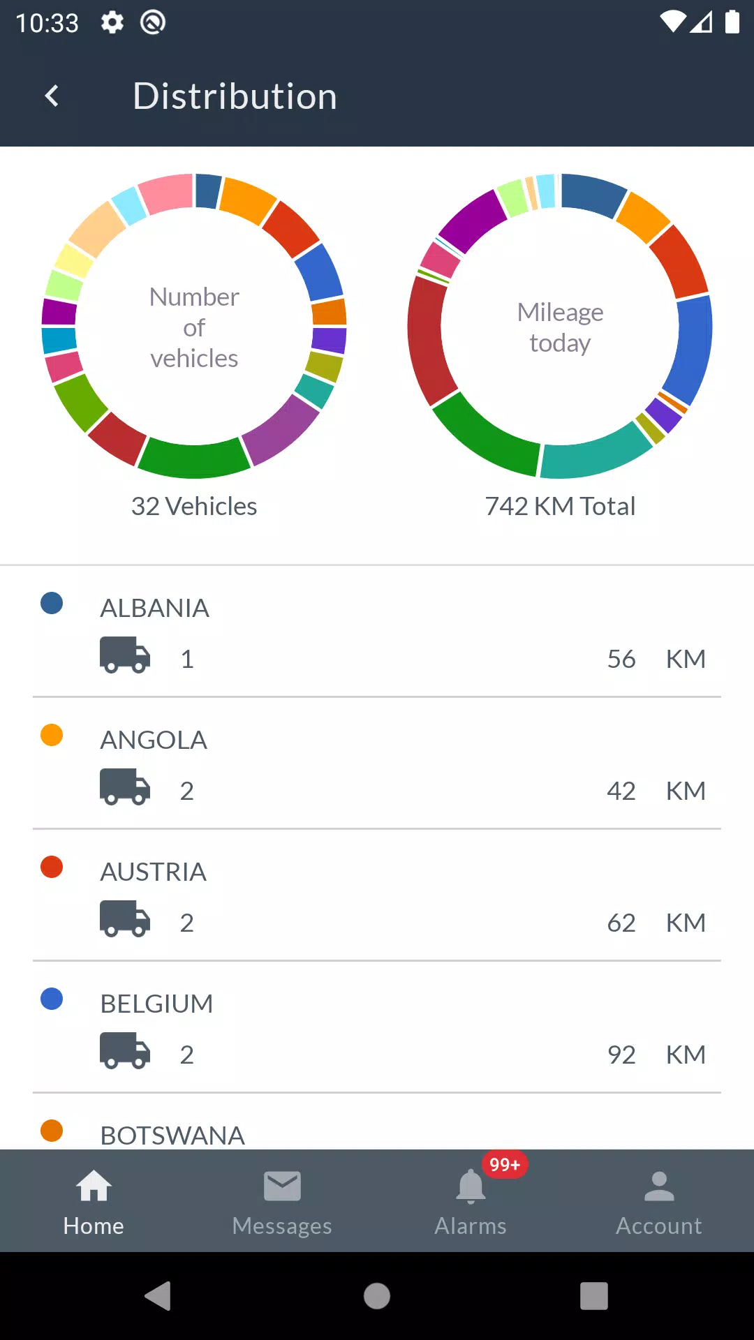 Frotcom Fleet Manager экрана 2