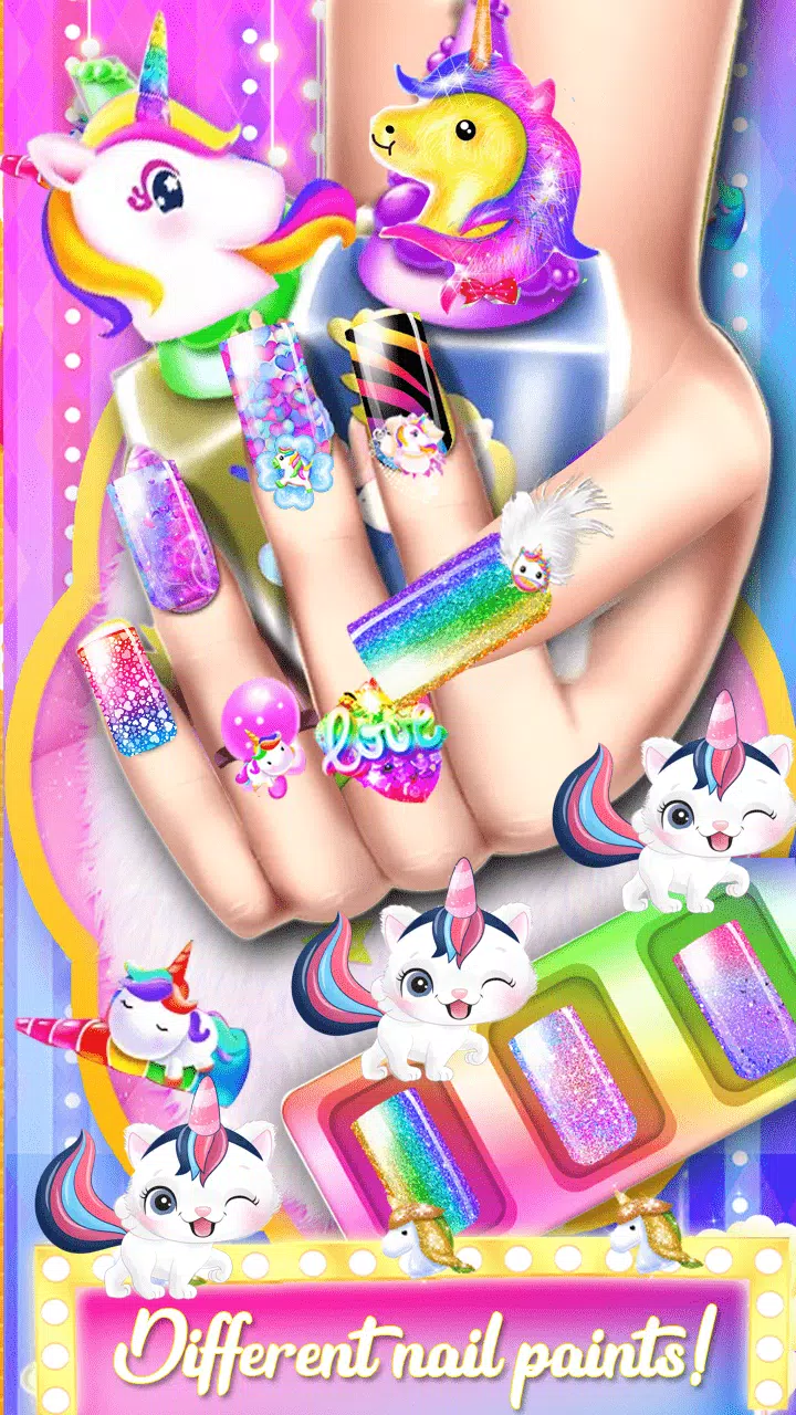 Unicorn Acrylic Nails Makeover Ảnh chụp màn hình 0