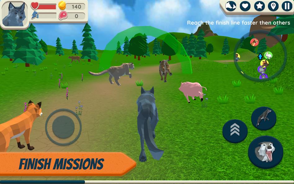 Wolf Simulator: Wild Animals 3 Mod Captura de pantalla 1