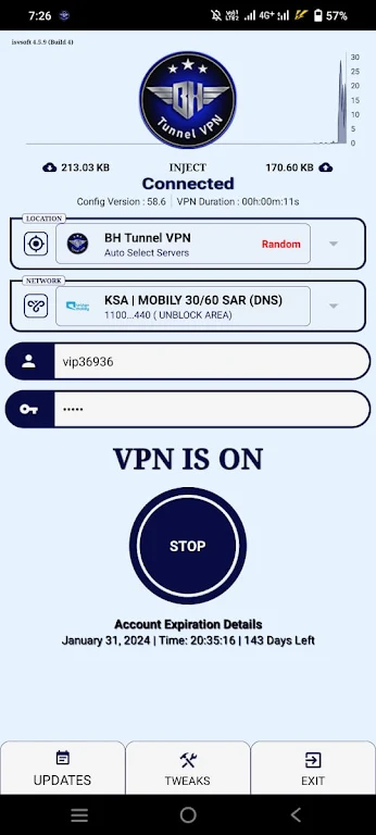 BH Tunnel VPN स्क्रीनशॉट 2