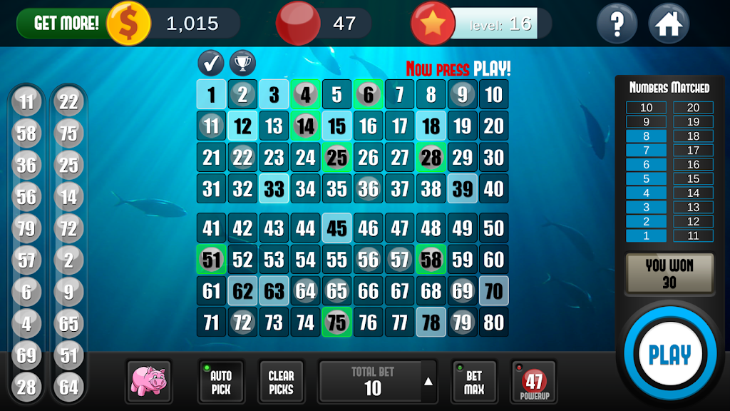Keno Free Keno Game экрана 0