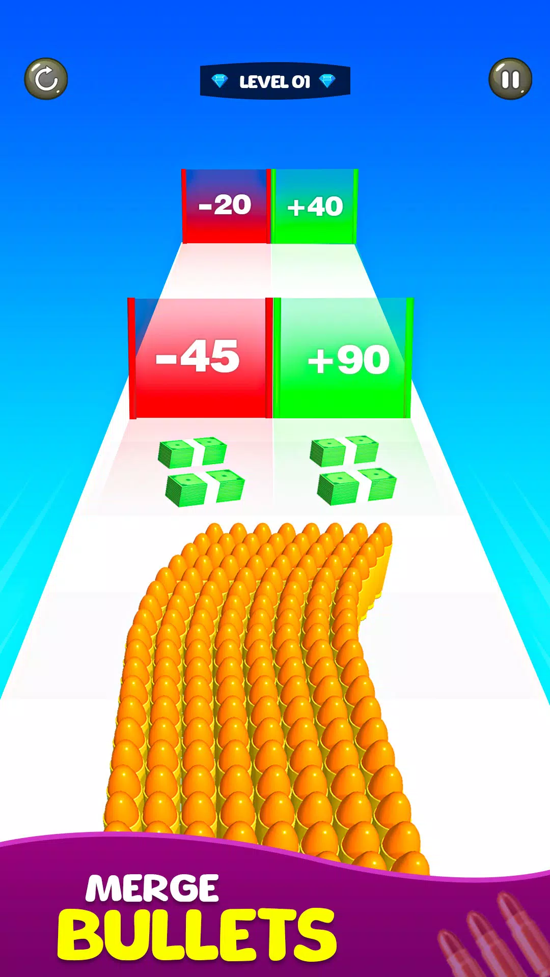 Merge Bullet Army Game Run 3D 스크린샷 0