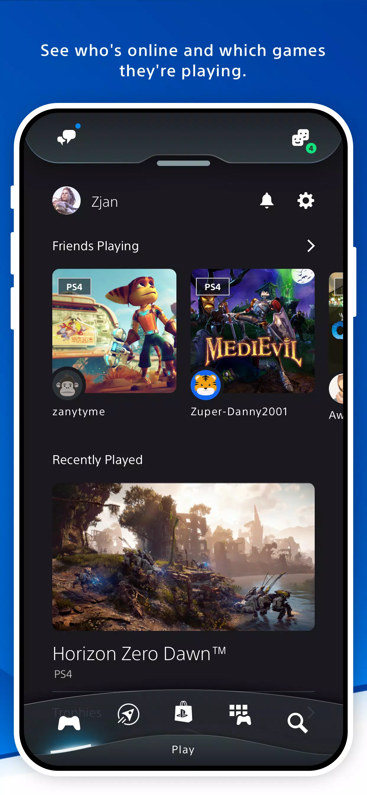 PlayStation App ကိုဖန်သားပြင်1