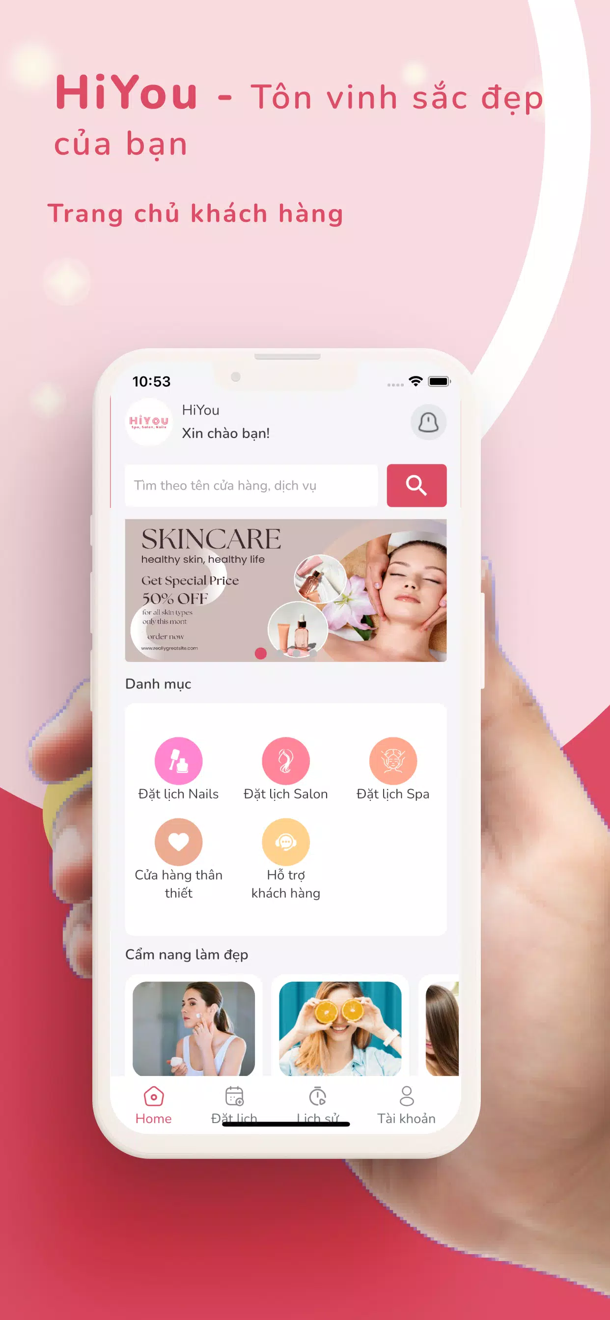 Screenshot HiYou - Đặt lịch làm đẹp 0