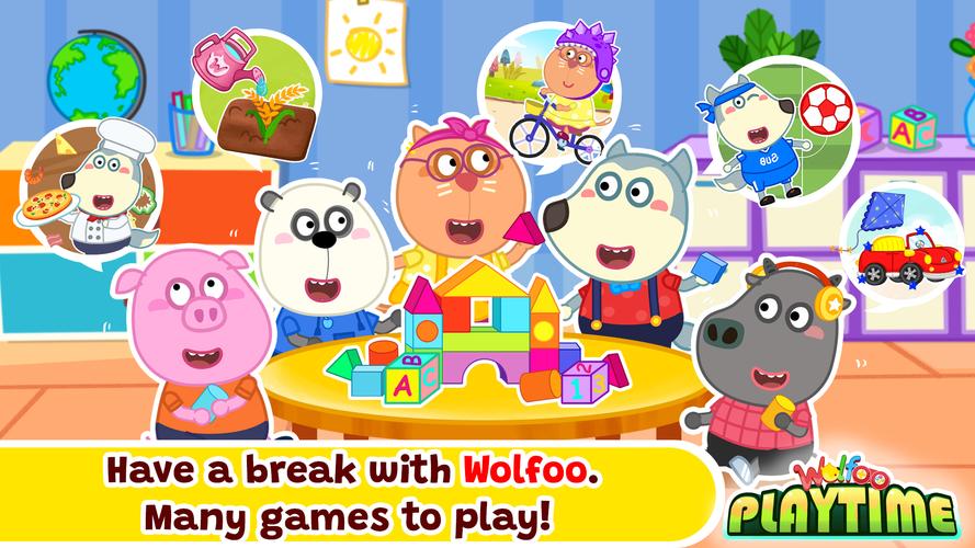 Wolfoo Playtime School Stories экрана 0