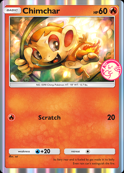 Kad Promo Chimchar dengan Ikon Pick Chansey di Pokémon TCG Pocket