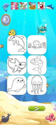 Baby Shark Coloring Book स्क्रीनशॉट 1