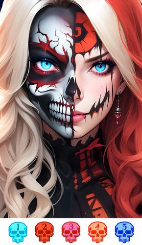 Dark Skeleton Color by number屏幕截圖0
