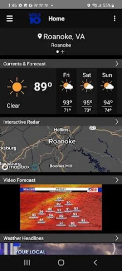 WSLS 10 Roanoke Weather capture d’écran 0