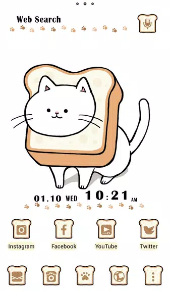 Cute Wallpaper Bread Cat Theme屏幕截圖0