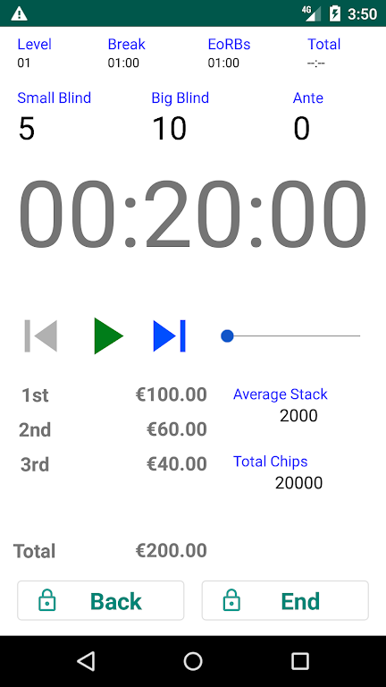 Easy Poker Tournament Timer屏幕截圖1