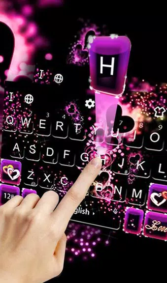 Sparkling Purple Heart Keyboard Theme screenshot 0
