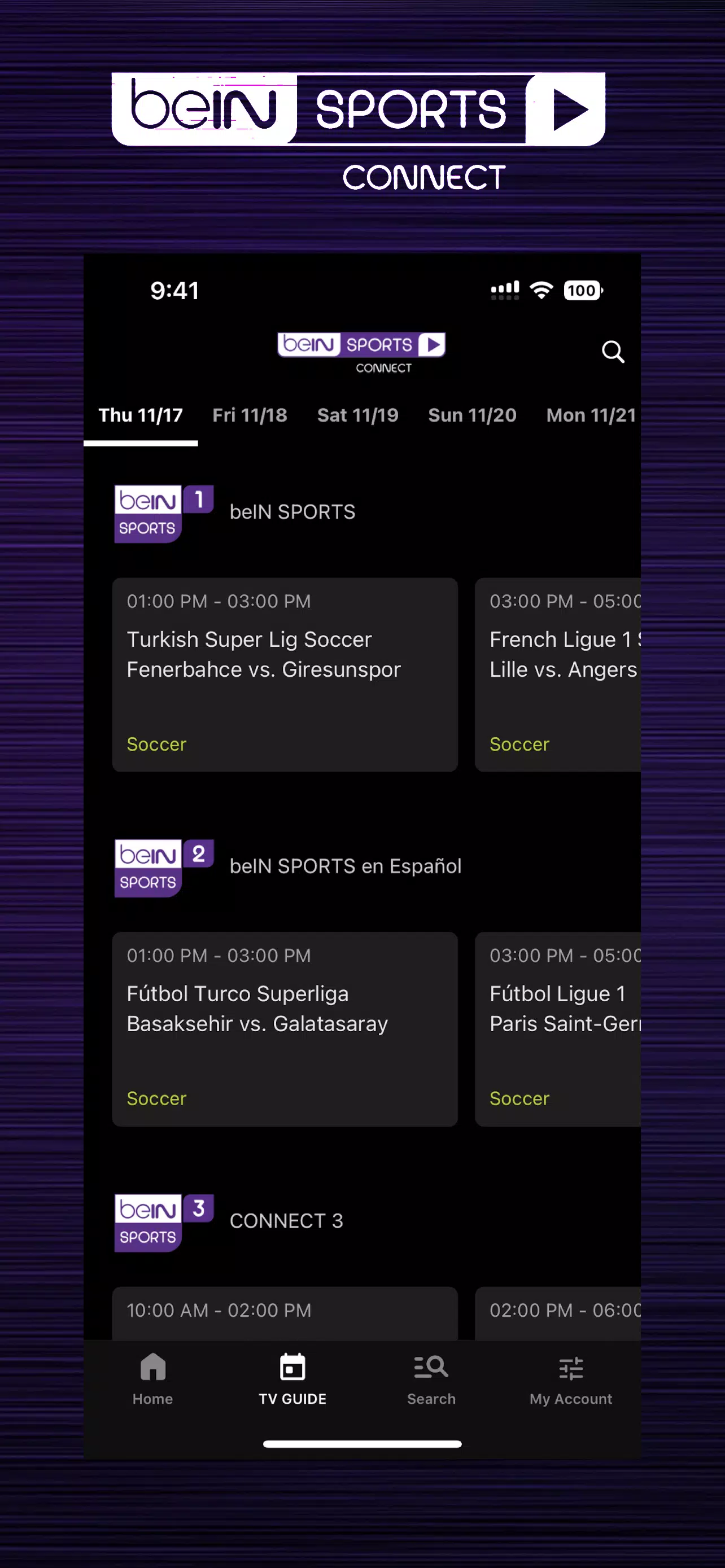 beIN SPORTS CONNECT屏幕截圖2
