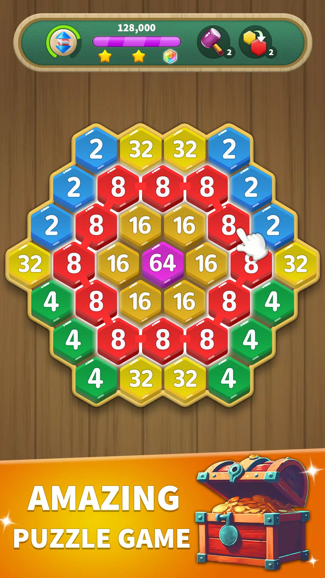 Hexa Connect: 2048 Puzzle screenshot 0