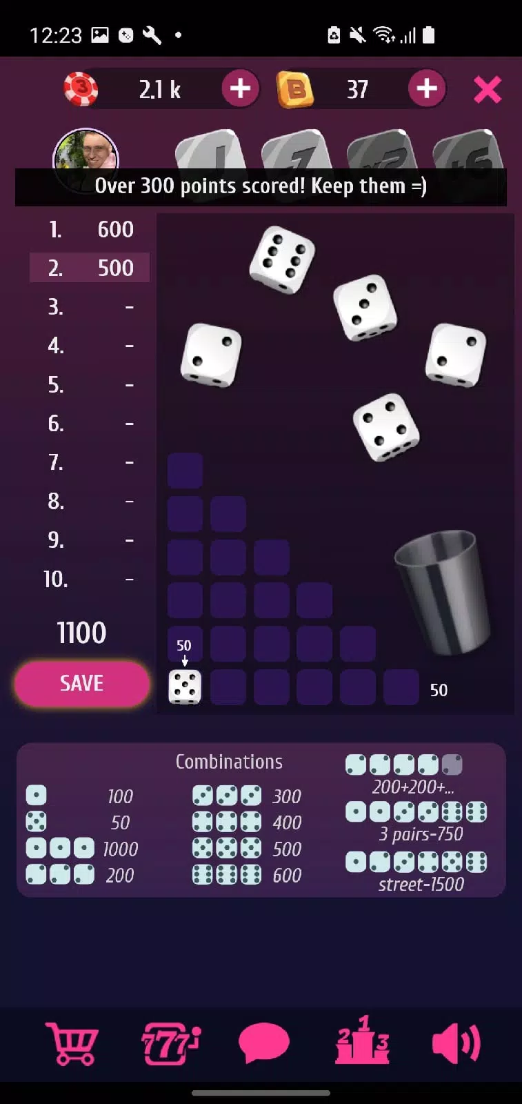 Farkle Pro - 10000 dice game ကိုဖန်သားပြင်1