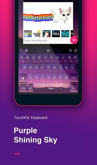 Purple Sky Keyboard Theme ekran görüntüsü 0