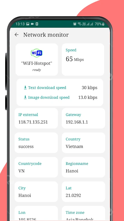 WiFi, 5G, 4G, 3G H+ speed test Screenshot 1