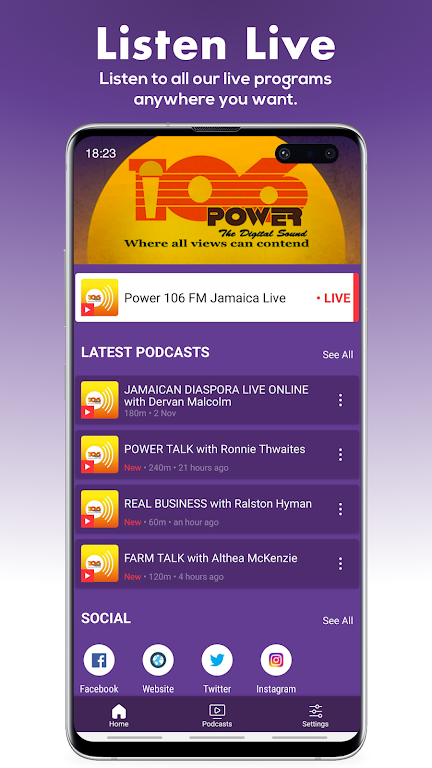 ภาพหน้าจอ Power 106 FM Jamaica 0