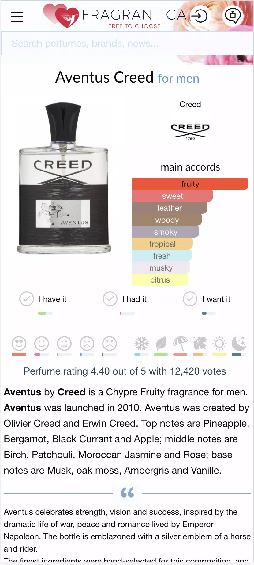 Fragrantica Perfumes屏幕截圖1