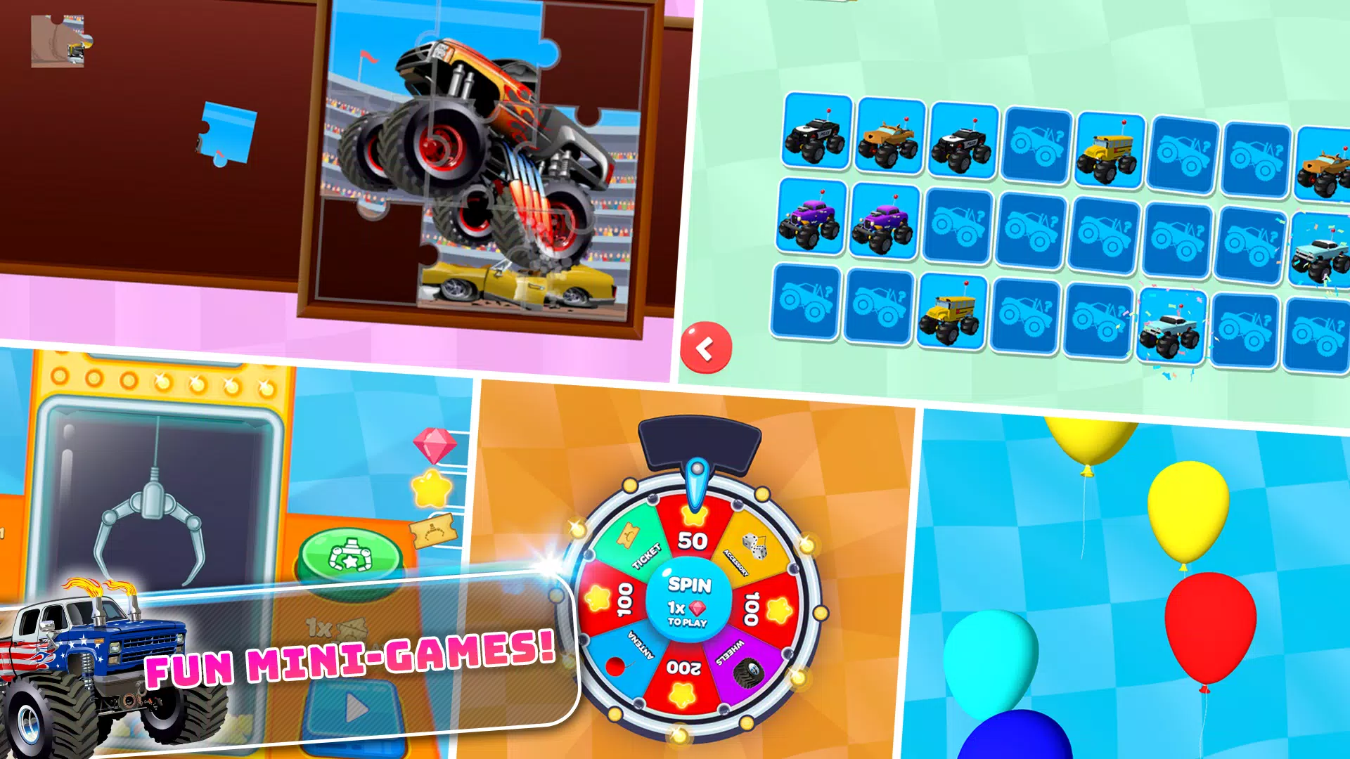 Monster Trucks Kids Race Game ကိုဖန်သားပြင်3