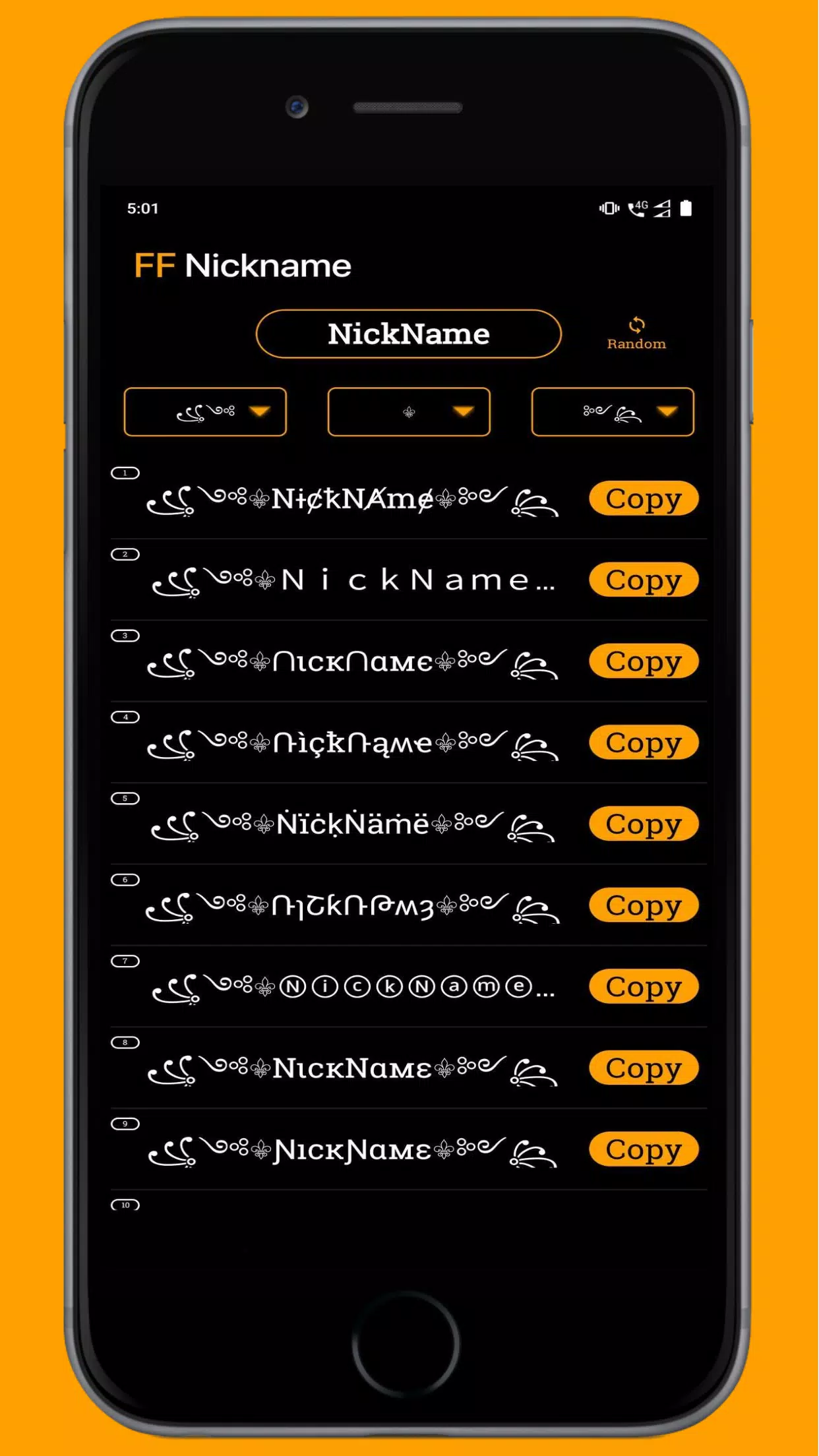 FF Name Creator - Nickname Generator For Games ဖန်သားပြင်ဓာတ်ပုံ 1