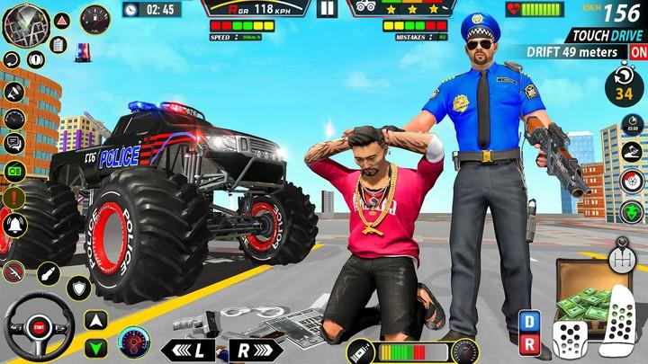 Police Monster Truck Car Games ekran görüntüsü 2