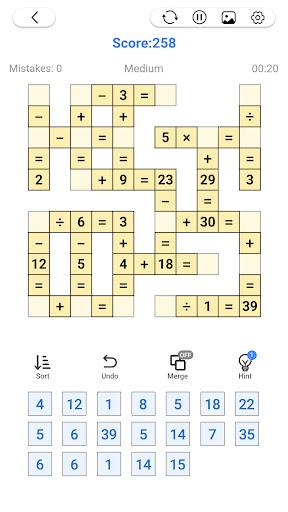 Screenshot Math Number: Cross Math Puzzle 3