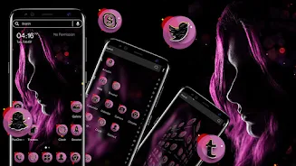 Dark Girl Launcher Theme 스크린샷 1