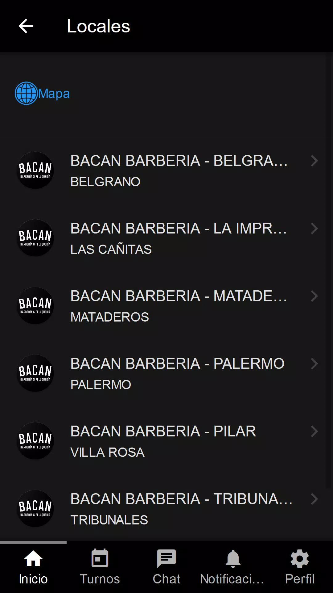 Screenshot Bacan barbería y peluquería 1