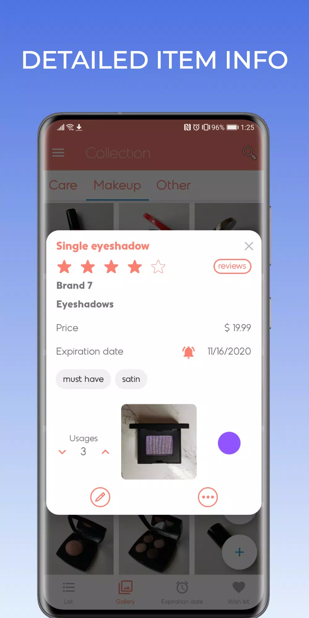 Screenshot Beautistics: Makeup Organizer 1