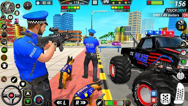 Police Monster Truck Car Games ekran görüntüsü 0