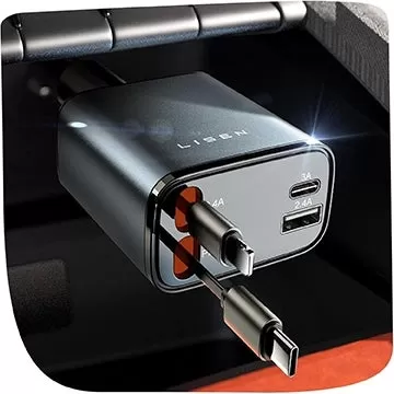Lisen Car Charger na may Retractable Cables Sa ilalim ng $ 15