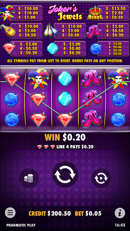 Screenshot Joker’s Jewels Slot Casino Win 0