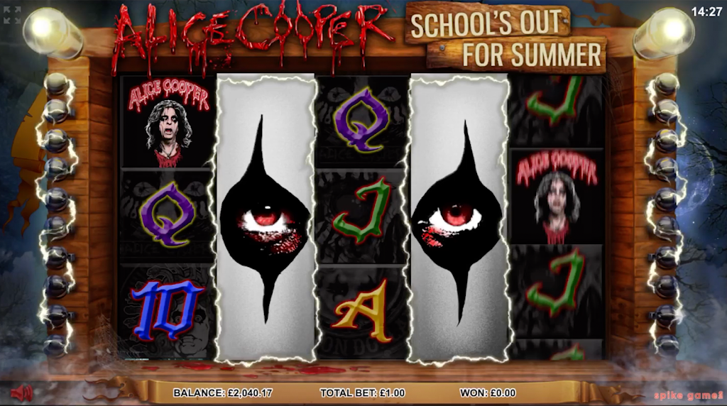 Screenshot Alice Cooper.  Casino Slot Game. 0