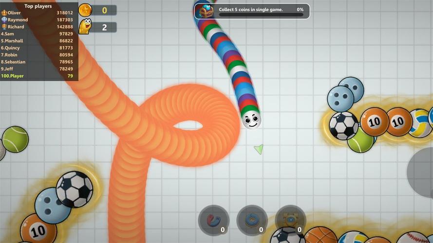 Slinky Snake: Worm.io Game captura de pantalla 1