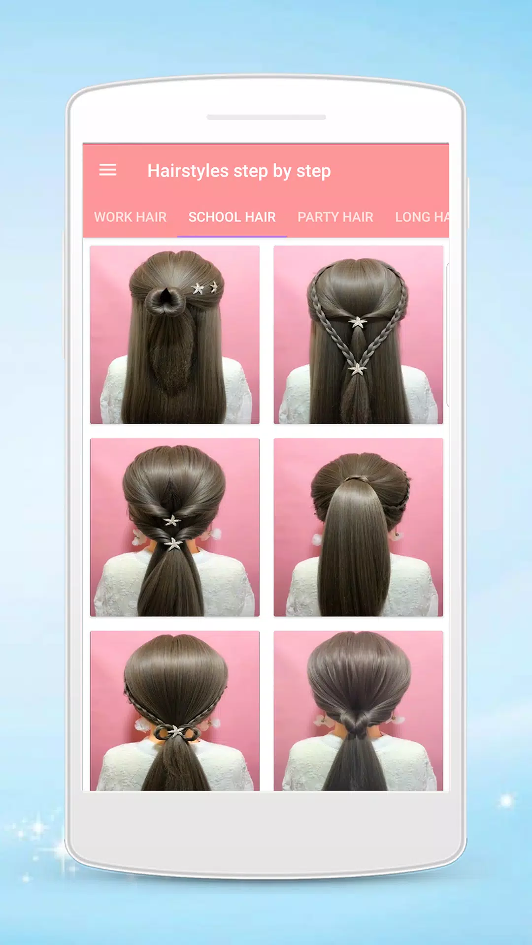 ภาพหน้าจอ Hairstyles step by step 3