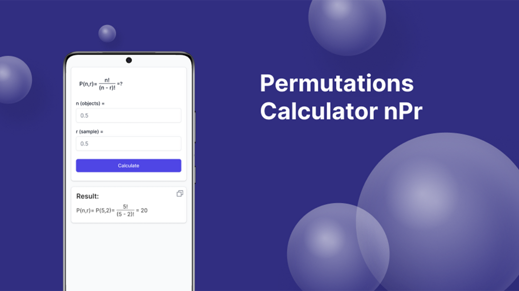 Permutations Calculator ảnh chụp màn hình 2