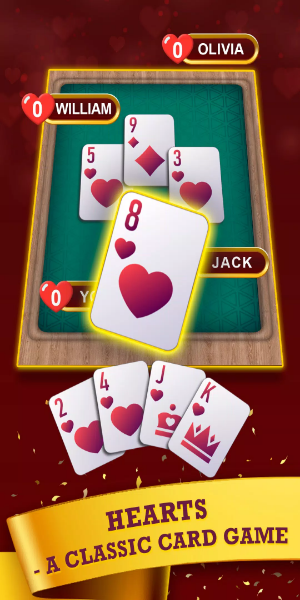 Hearts: Classic Card Game Fun ကိုဖန်သားပြင်0