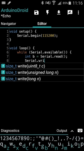 ArduinoDroid экрана 0