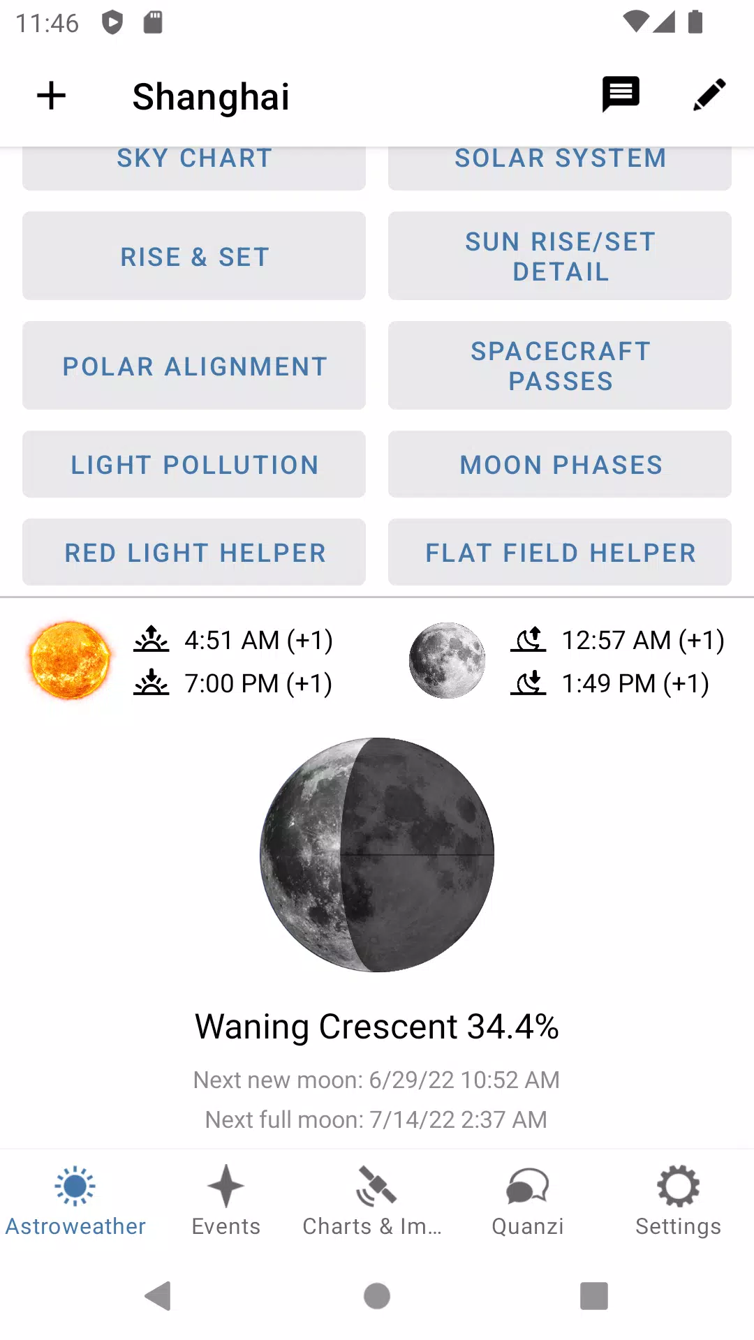 ภาพหน้าจอ Astroweather 1
